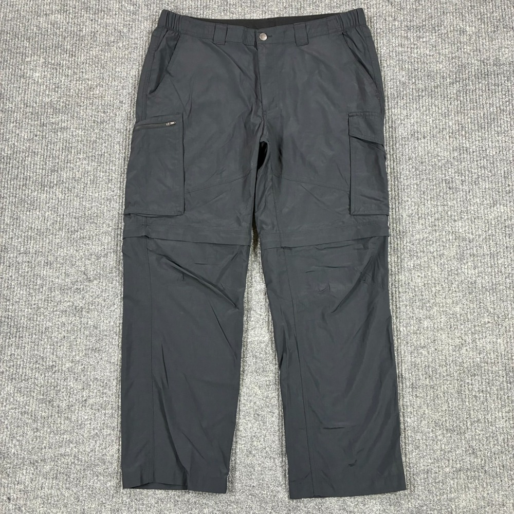 Columbia Convertible Cargo Pants Mens Size 38x30 Black Zip Off Outdoor Hiking